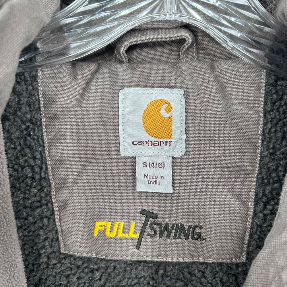 Carhartt Full Swing Caldwell Jacket Womens S Taupe Gray Sherpa Lined 102248 - Picture 7 of 12
